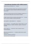 Aromatherapy Questions with verified answers