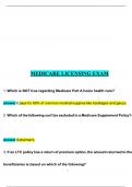 Medicare Licensing Exam NC Questions With Solutions 2024&sol;2025