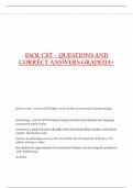 ESOL CST &ndash; QUESTIONS AND CORRECT ANSWERS GRADEDA&plus;