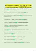 CPSI Exam Practice UPDATED ACTUAL Exam Questions and CORRECT Answers