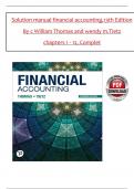 Solution Manual For Financial Accounting&comma; 13th Edition by C William Thomas and Wendy M&period; Tietz&comma; Verified Chapters 1 - 12 Questions With Complete Solutions&period;