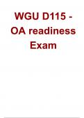 WGU D115 - OA readiness Exam Questions with Correct Answers Updated 2025&period;