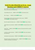 NUSCTX 10S UPDATED ACTUAL Exam Questions and CORRECT Answers