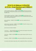 NUSCTX 10 Midterm 2 UPDATED ACTUAL Exam Questions and CORRECT  Answers
