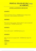  POSTAL EXAM 421 SSA ACADEMY QUESTONS AND ANSWERS 2025