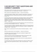 CJIS SECURITY TEST QUESTIONS AND CORRECT ANSWERS