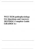 WGU D236 pathophysiology OA Exam Study Guide 2023&sol;2024 Questions and Answers Graded A&plus;