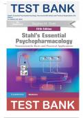 Test Bank Stahl's Essential Psychopharmacology&colon; Neuroscientific Basis and Practical Applications 5th Edition by Stephen M&period; Stahl 9781108838573&vert;&vert; Complete Guide A&plus;