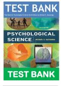 Test Bank bank for Psychological Science Sixth Edition by Michael S. Gazzaniga 9780393640342|| Complete Guide