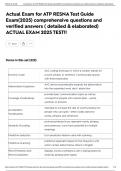 Actual Exam for ATP RESNA Test Guide Exam&lpar;2025&rpar; comprehensive questions and verified answers &lpar; detailed & elaborated&rpar; ACTUAL EXAM 2025 TEST&excl;&excl;