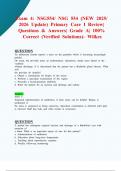 Exam 4&colon; NSG554&sol; NSG 554 &lpar;NEW 2025&sol; 2026 Update&rpar; Primary Care I Review&vert; Questions & Answers&vert; Grade A&vert; 100&percnt; Correct &lpar;Verified Solutions&rpar;- Wilkes