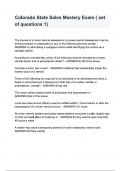 Colorado State Sales Mastery Exam &lpar; set of questions 1&rpar; questions and answers