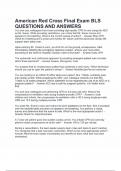 American Red Cross Final Exam BLS QUESTIONS AND ANSWERS