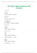 Packaging deal for ATI TEAS 7 Math Questions And Answers