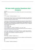 Ati teas math practice Questions And  Answers