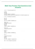 Math Teas Practice Test Questions And  Answers
