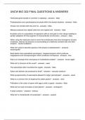 UNCW BIO 202 FINAL QUESTIONS & ANSWERS