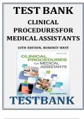 Test Bank For Clinical Procedures for Medical Assistants 11th Edition by Kathy Bonewit-West&comma; ISBN 978-0323758581&comma; Chapter 1-23&comma; Complete Guide A&plus;&period;