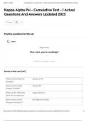Kappa Alpha Psi - Cumulative Test - 1 Actual Questions And Answers Updated 2025