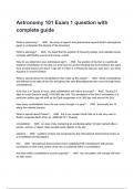 Astronomy 101 Exam 1 question with complete guide