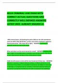 NILEA CRIMINAL LAW EXAM WITH CORRECT ACTUAL QUESTIONS AND CORRECTLY WELL DEFINED ANSWERS LATEST 2025  ALREADY GRADED A&plus; 