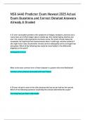 NSG 6440 Predictor Exam Newest 2025 Actual  Exam Questions and Correct Detailed Answers  Already A Graded