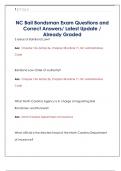 NC Bail Bondsman Exam Questions and  Correct Answers&sol; Latest Update &sol;  Already Graded