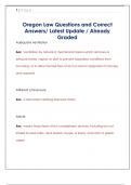 Oregon FSP Exam Questions and  Correct Answers&sol; Latest Update &sol;  Already Graded