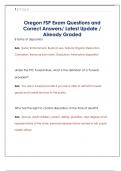 Oregon FSP Exam Questions and  Correct Answers&sol; Latest Update &sol;  Already Graded