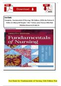 Test Bank for Fundamentals of Nursing 12th Edition By Potter&comma; Perry&comma; Stockert&comma; Hall&comma; Ostendorf&period; Latest Edition&vert;&vert; All Chapters Covered&vert;&vert; 100&percnt; Verified Answers&vert;&vert;