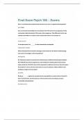 Final Exam Psych 160 -- Exams
