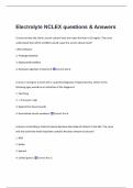 Electrolyte NCLEX questions & Answers 100&percnt; Solved