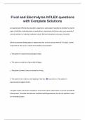 Fluid and Electrolytes NCLEX questions with Correct Answers
