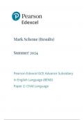 PEARSON EDEXCEL AS LEVEL ENGLISH LANGUAGE  PAPER 2 JUNE 2024 FINAL QUESTION PAPER  AND MARK SCHEME