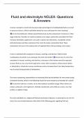 Fluid and electrolyte NCLEX- Questions& Answers Verified by Experts