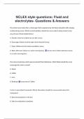 NCLEX style questions&colon; Fluid and electrolytes- Questions & Answers&vert;Latest Update
