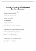 Fluid & Electrolyte NCLEX Practice Questions & Answers 100&percnt;  Correct