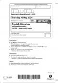 PEARSON EDEXCEL AS LEVEL ENGLISH LITERATURE  PAPER 1 JUNE 2024 FINAL QUESTION PAPER