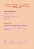 POWER ENGINEERING 2A1 &lpar;2025&rpar; QUESTIONS  AND VERIFIED CORRECT ANSWERS &vert; UPDATE  2025 100&percnt; PASS