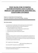 TEST BANK FOR NURSING  INTERVENTIONS AND CLINICAL  SKILLS 7TH EDITION BY POTTER ALL  CHAPTERS COVERED