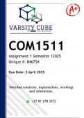 COM1511 Assignment 1 &lpar;DETAILED ANSWERS&rpar; Semester 1 2025 - DISTINCTION GUARANTEED