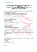 Advanced Pathophysiology Exam 1 Latest Version 2025 Questions and Answers Graded A&plus;