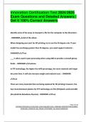 Innovation Certification Test 2024&sol;2025  Exam Questions and Detailed Answers &vert;  Get it 100&percnt; Correct Answers