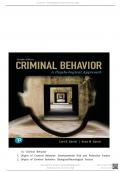 TEST BANK For Criminal Behavior&colon; A Psychological Approach 12th Edition &lpar;Bartol&rpar; Chapters 1 - 16&comma; Complete