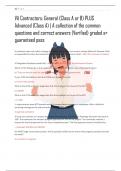 VA Contractors&colon; General &lpar;Class A or B&rpar; PLUS  Advanced &lpar;Class A&rpar; &vert; A collection of the common  questions and correct answers &lpar;Verified&rpar; graded a&plus;  guaranteed pass