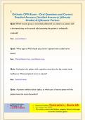 Orthotic CPM Exam - Oral Questions and Correct  Detailed Answers &lpar;Verified Answers&rpar; &vert;&vert;Already  Graded A&plus;&vert;&vert;Newest Version