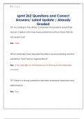 spmt 262 Questions and Correct  Answers&sol; Latest Update &sol; Already  Graded