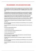 PRE-ASSESSMENT - PHYS 206 EXAM STUDY GUIDE 
