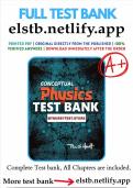 Test Bank For Conceptual Physics 13th Edition By Paul G Hewitt &lpar;Solutions Manual with &comma; All Chapters&comma; 100&percnt; Original A&plus; Grade&rpar;