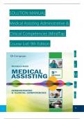 TEST BANK For Medical Assisting Administrative & Clinical Competencies &lpar;MindTap Course List&rpar; 9th Edition by Michelle Blesi&comma; Verified Chapters 1 - 58&comma; Complete Newest Version